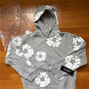 Denim Tears Grey and White Hoodie